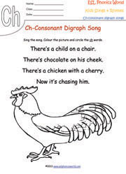 ch-consonant-digraph-song-worksheet